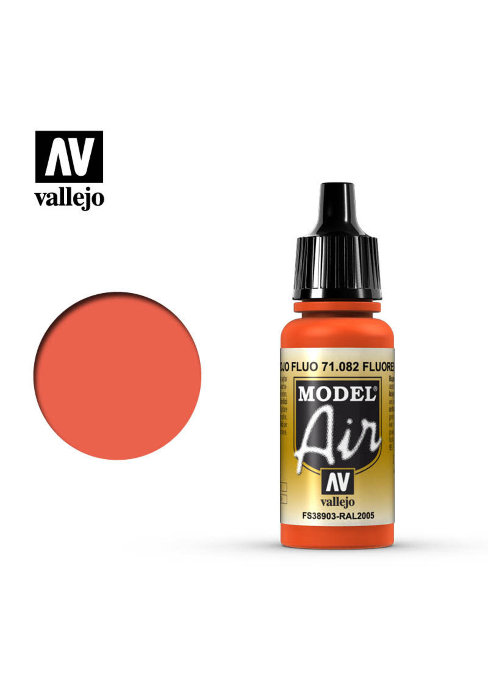 Vallejo VAL71082 Model Air Fluorescent Red (17ml)