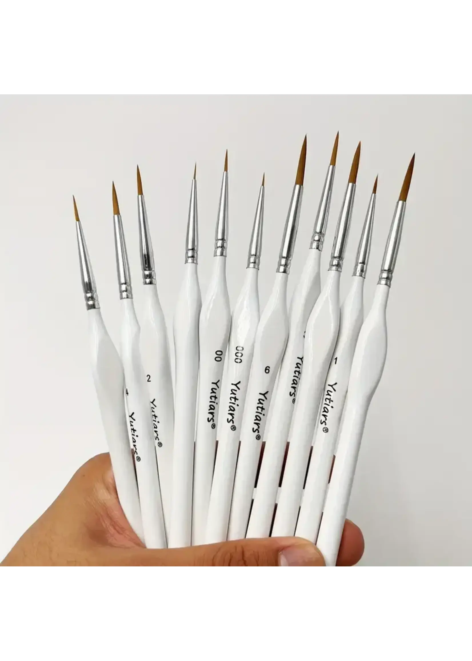 Yutiars Premium Quality Detail Paint Brush Set White (11pc)