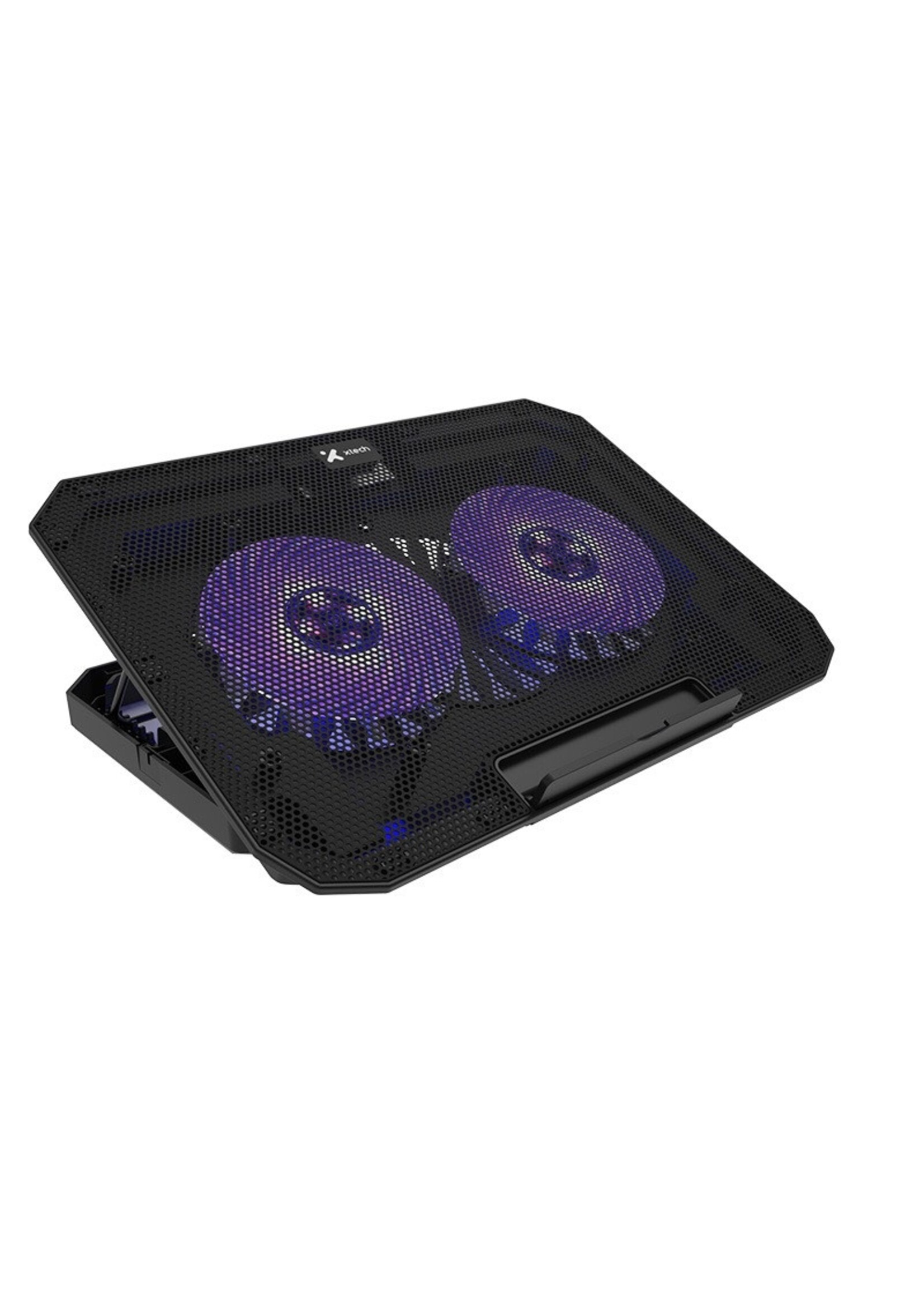 XTech Xtech Laptop Cooling Pad up to 15.6In Blue LED 2 Silent Fans Adjustable Height – Black