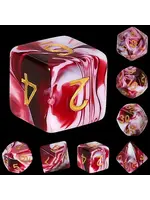 Dice RPG 7pc Red & White