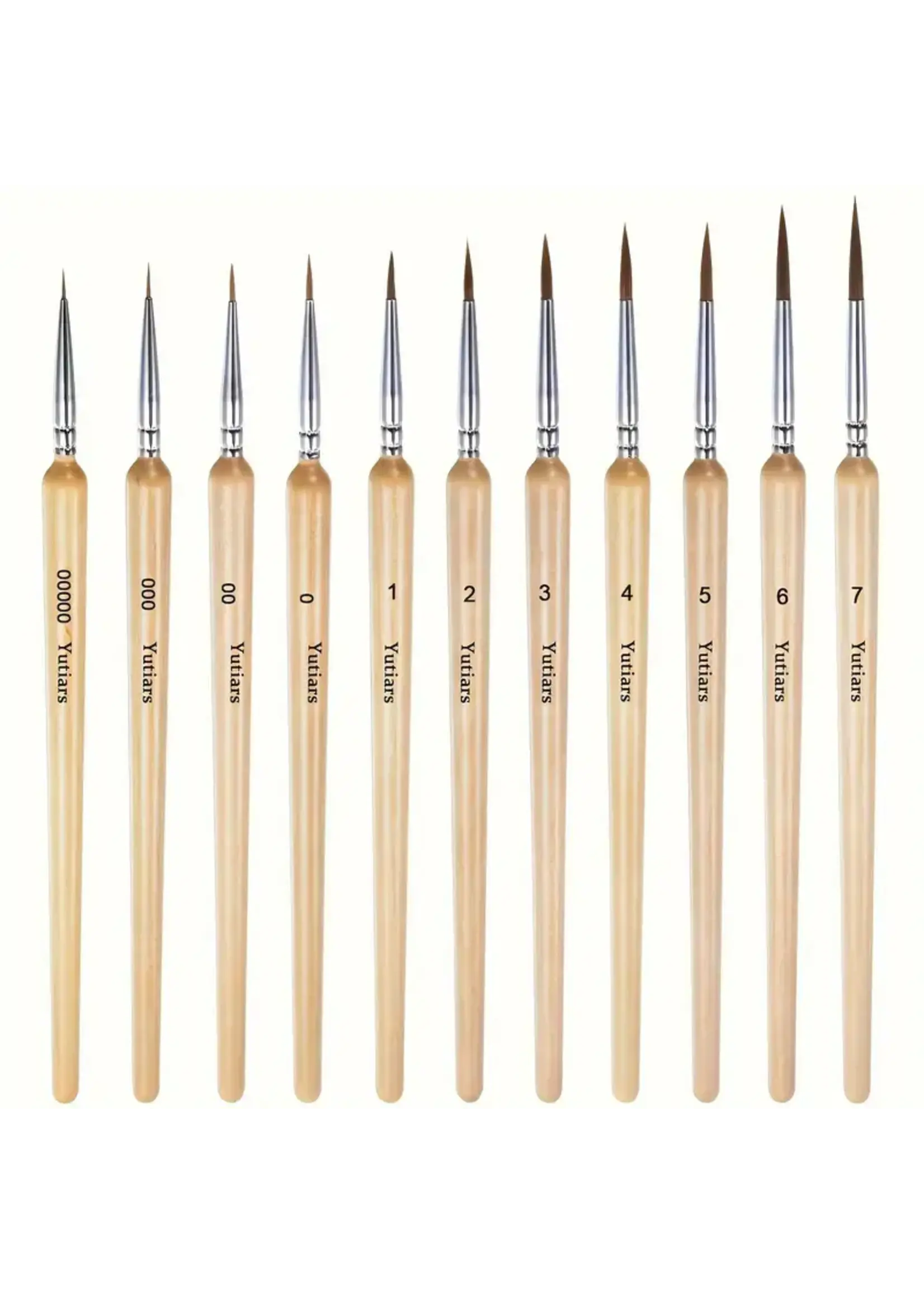 Yutiars Premium Quality Detail Paint Brush Set Triangle Yellow (11pc)