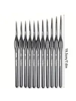 Yutiars Premium Quality Detail Paint Brush Set Grey/Black (11pc)