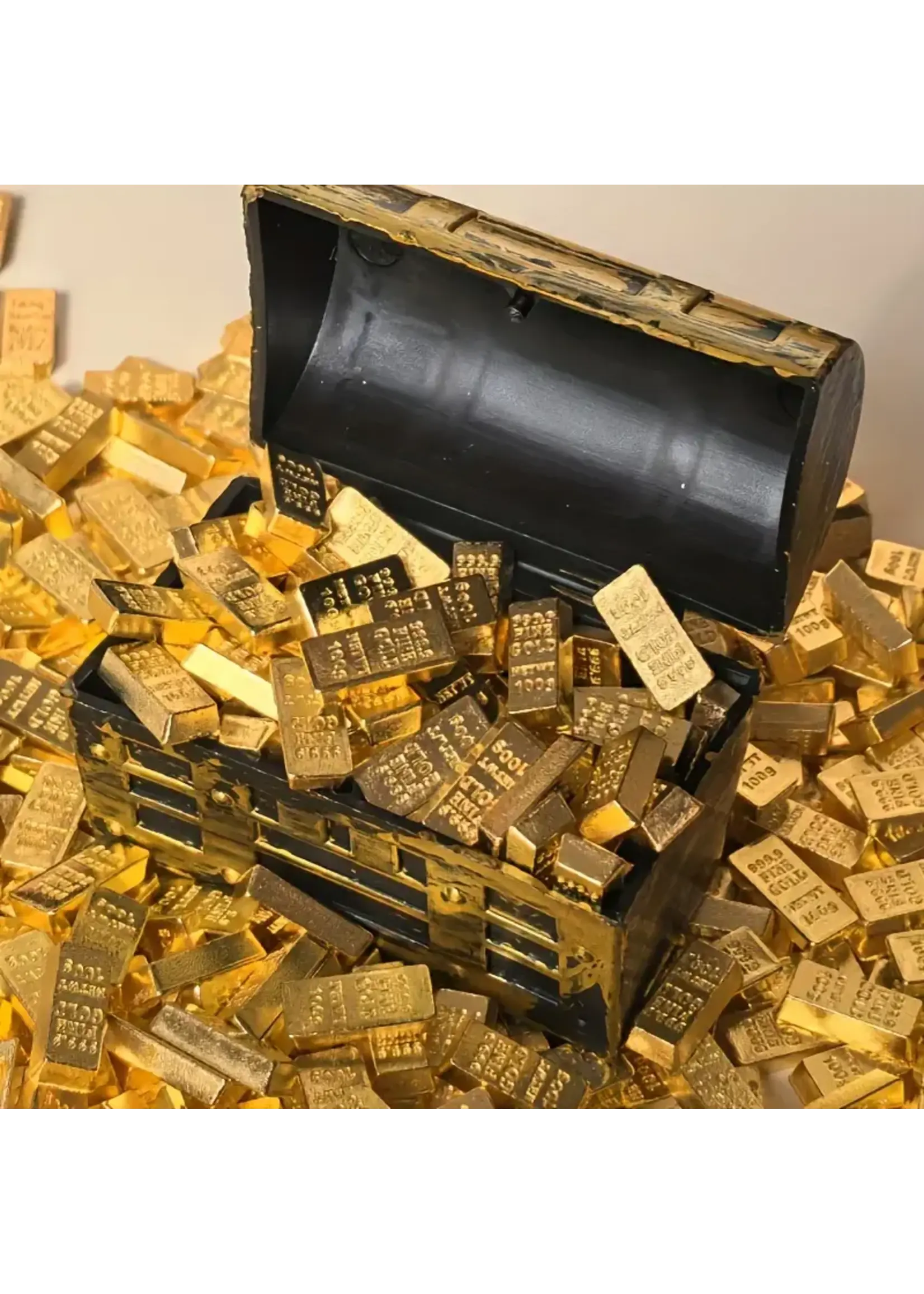 Terrain Gold Bar Bricks 100pc (metal alloy) with Pirate Chest