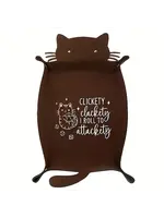 Dice Tray Clickety Clackety I Roll To Attackety (Brown)