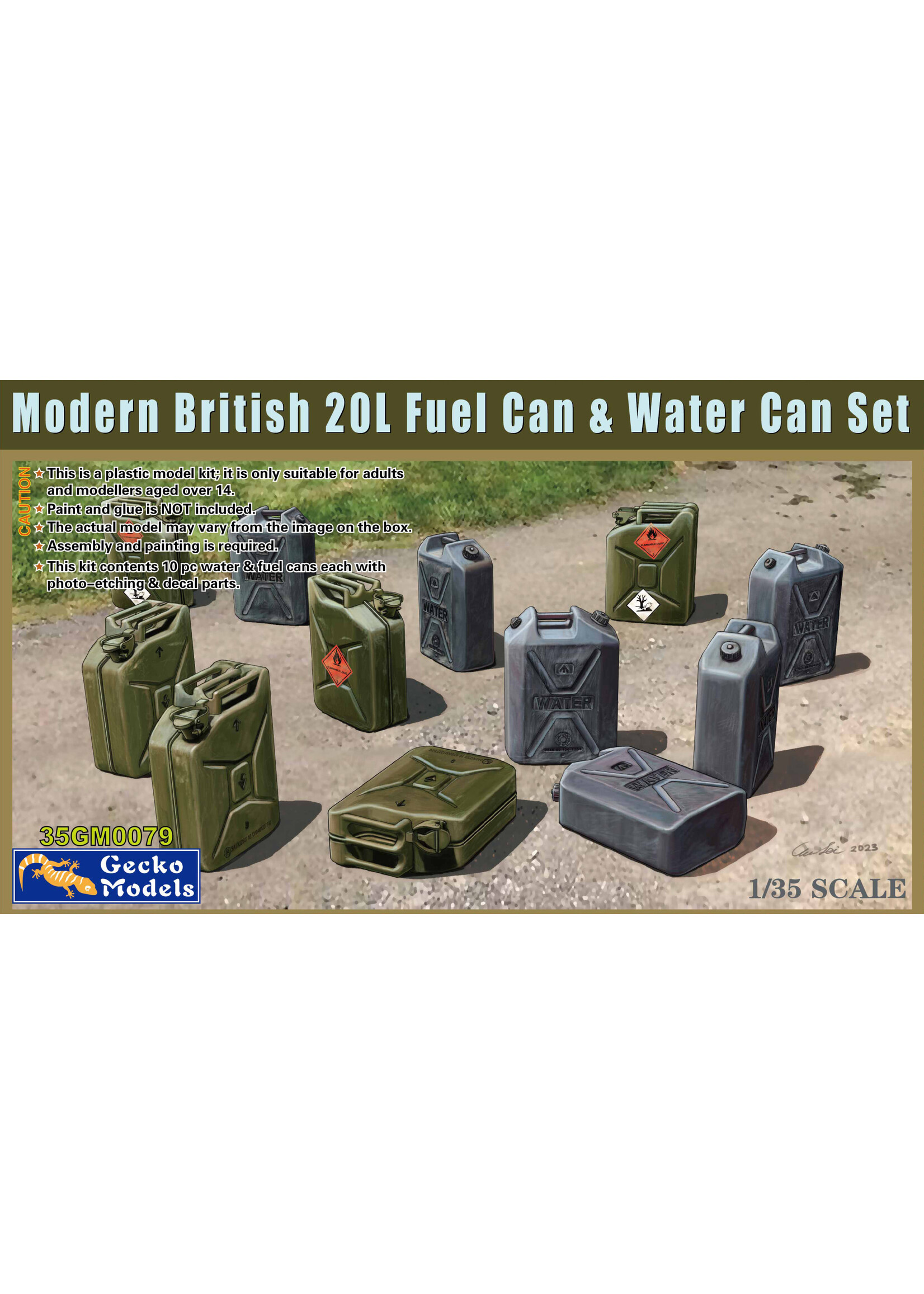 Gecko GEK35GM0079 Modern British 20L Fuel Can & Water Can Set (1/35)