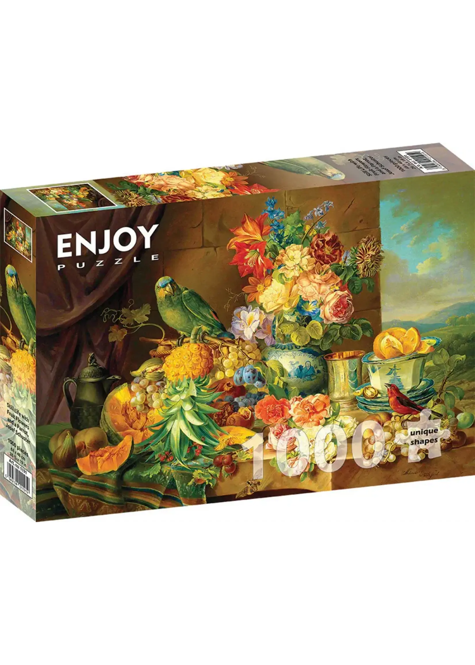 Enjoy Puzzle E1191  Schuster Still Life with Fruit Flowers and Parrot (Puzzle 1000)