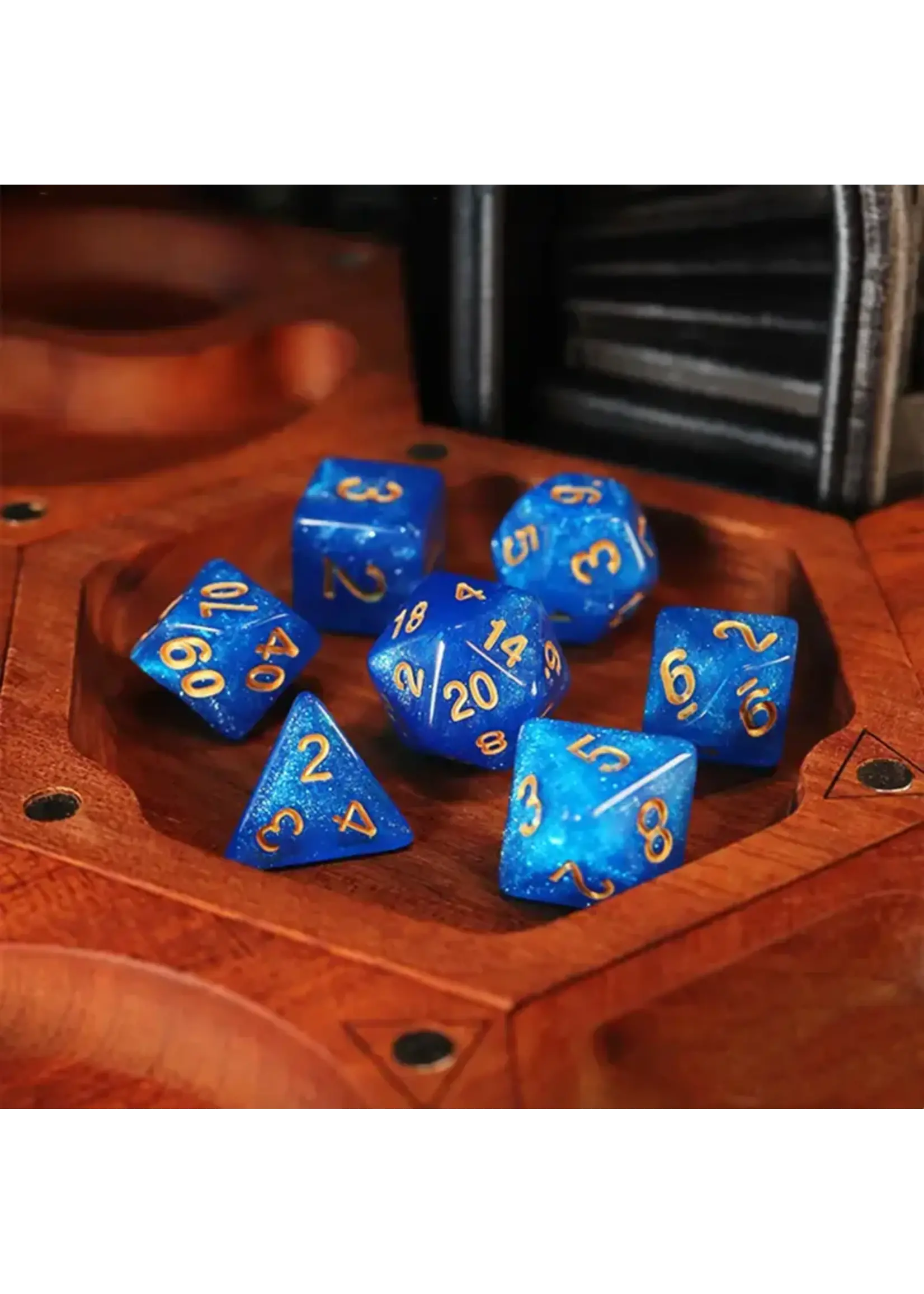 Dice RPG 7pc Starry Sky Blue