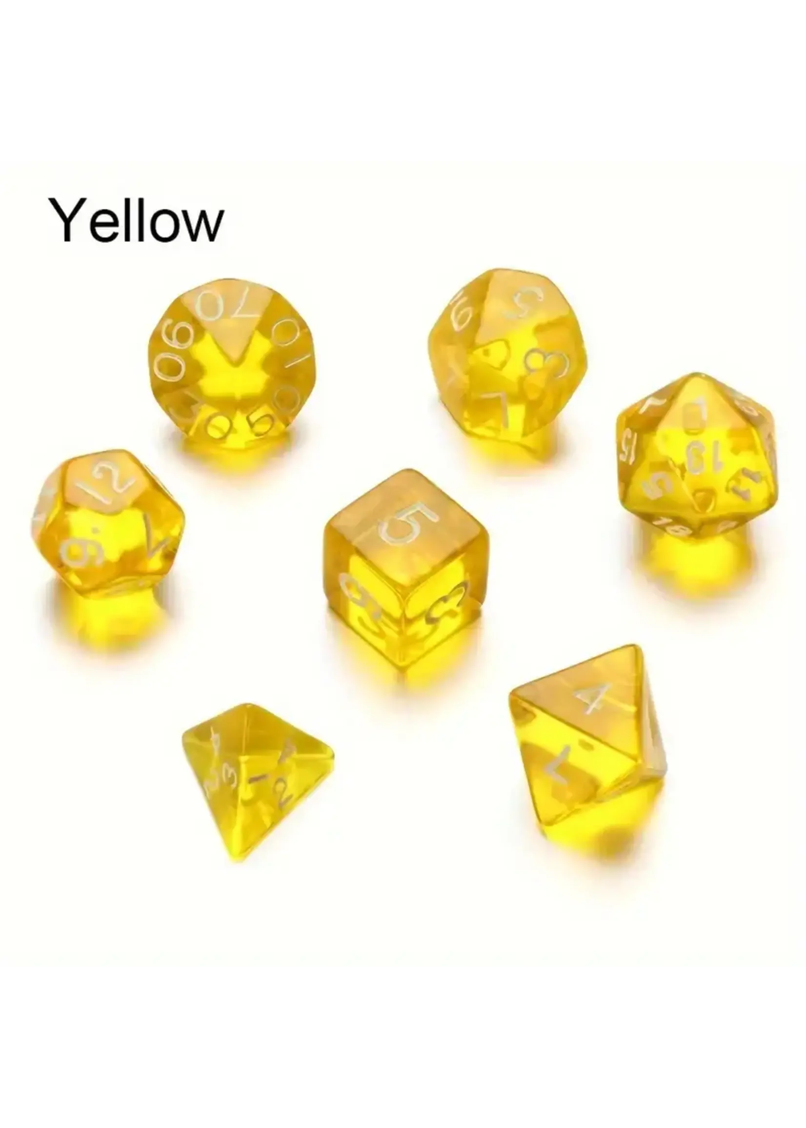 Dice RPG 7pc Translucent Yellow