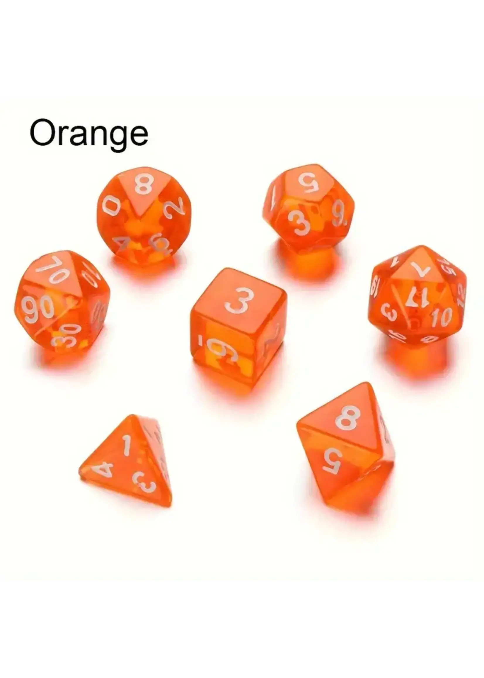 Dice RPG 7pc Translucent Orange