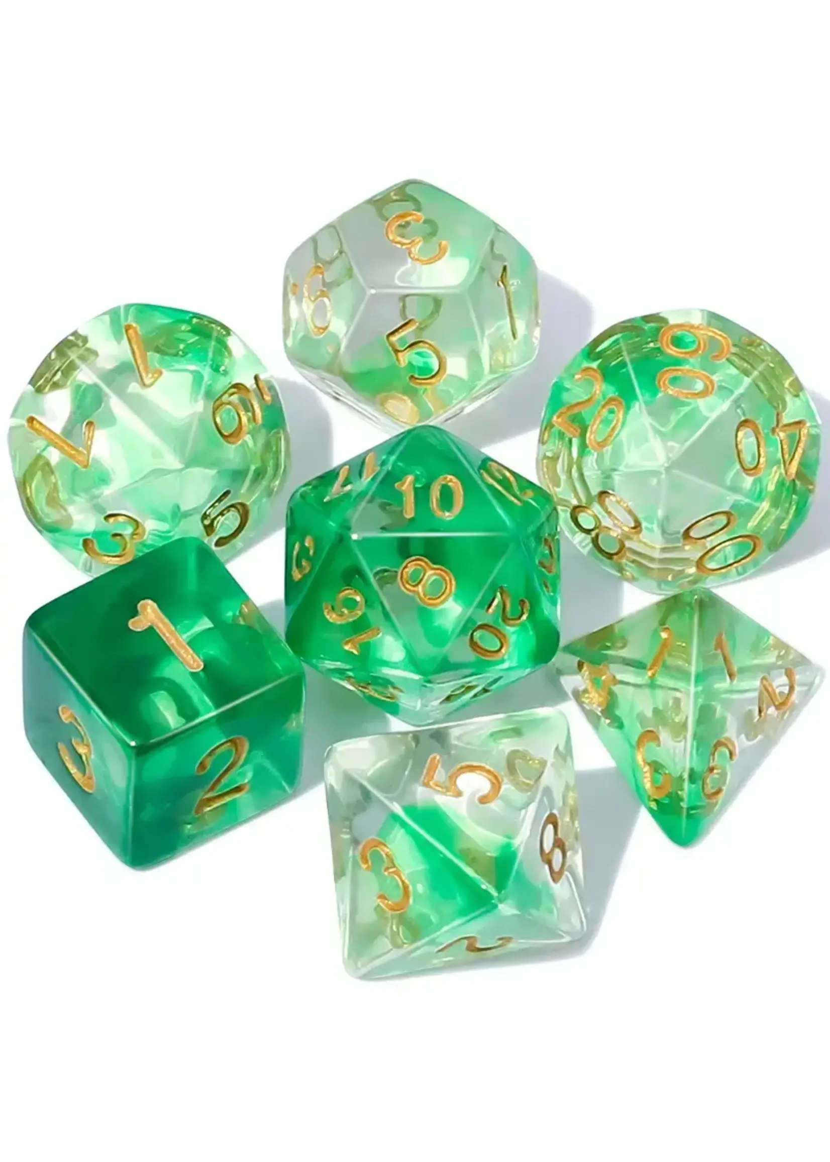 Dice RPG 7pc Gradual Green