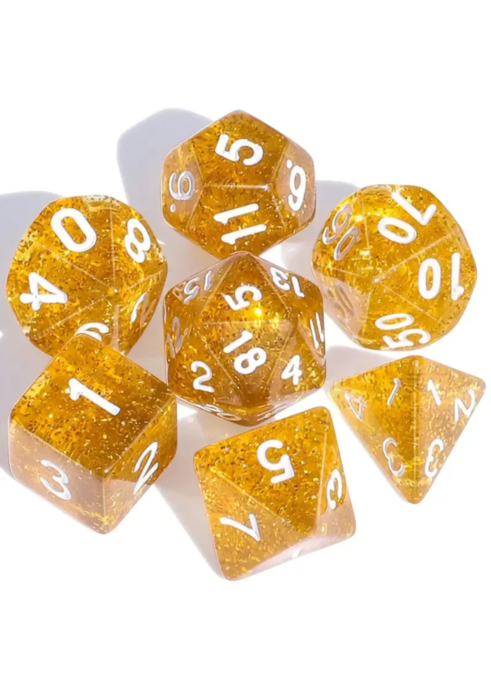 Dice RPG 7pc Glitter Yellow