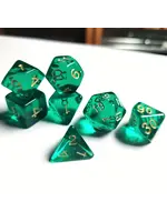 Dice RPG 7pc Transparent Emerald Green