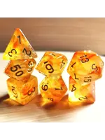 Dice RPG 7pc Transparent Gradient Orange