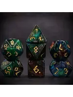 Dice RPG 7pc Starry Sky Green