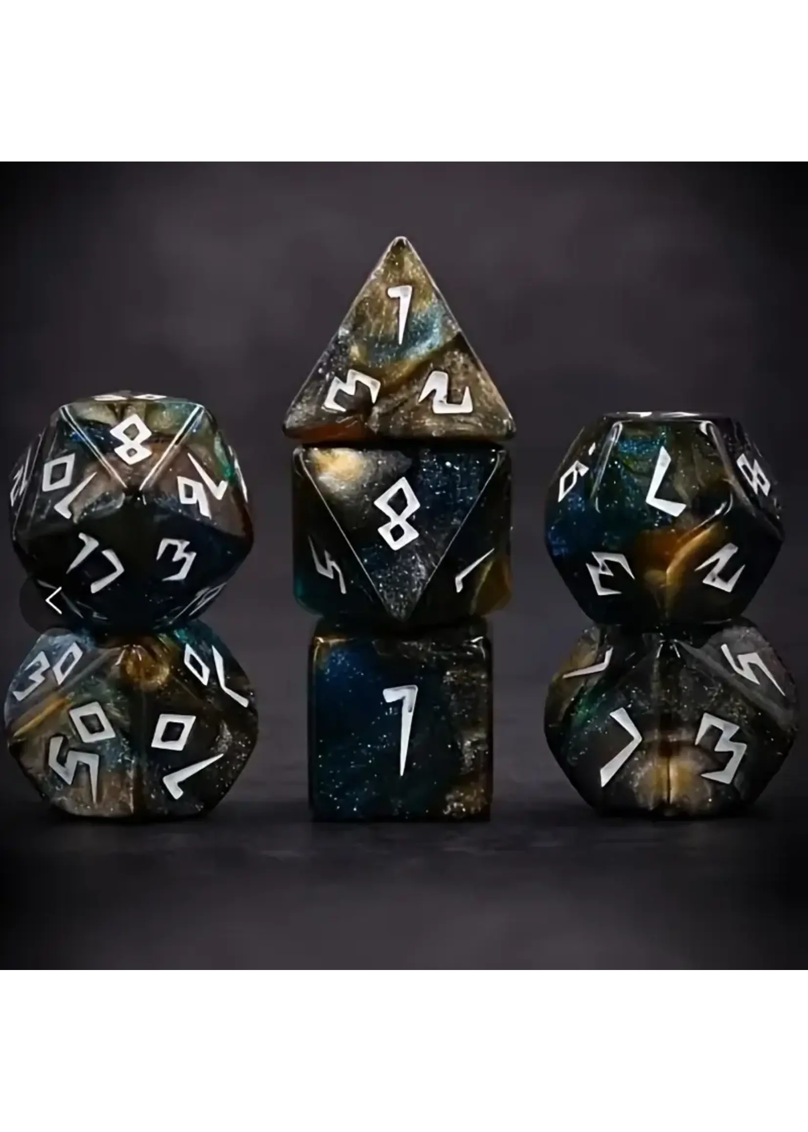 Dice RPG 7pc Starry Sky Blue