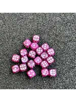 Dice 12mm 20pc Pearl Marble Wine Red
