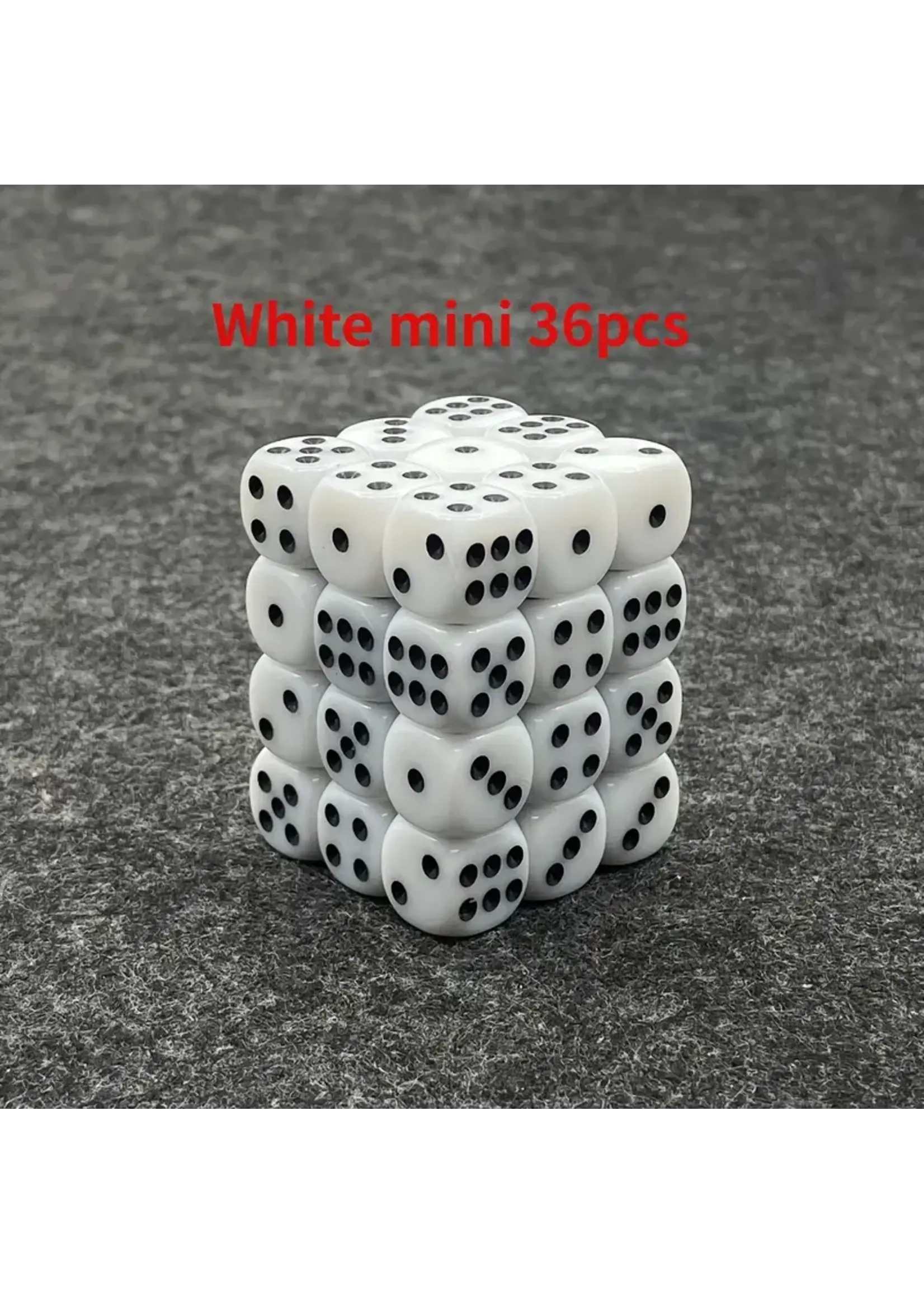 Dice 12mm 36pc White Black