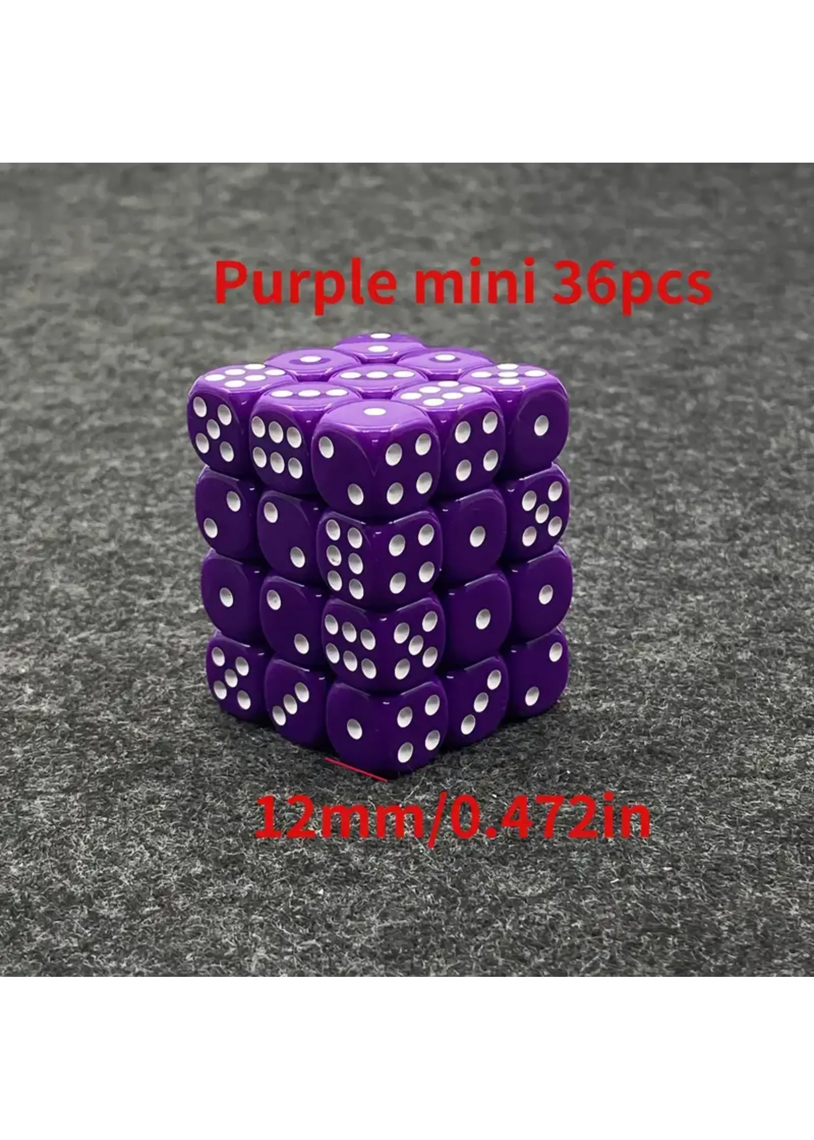 Dice 12mm 36pc Purple White