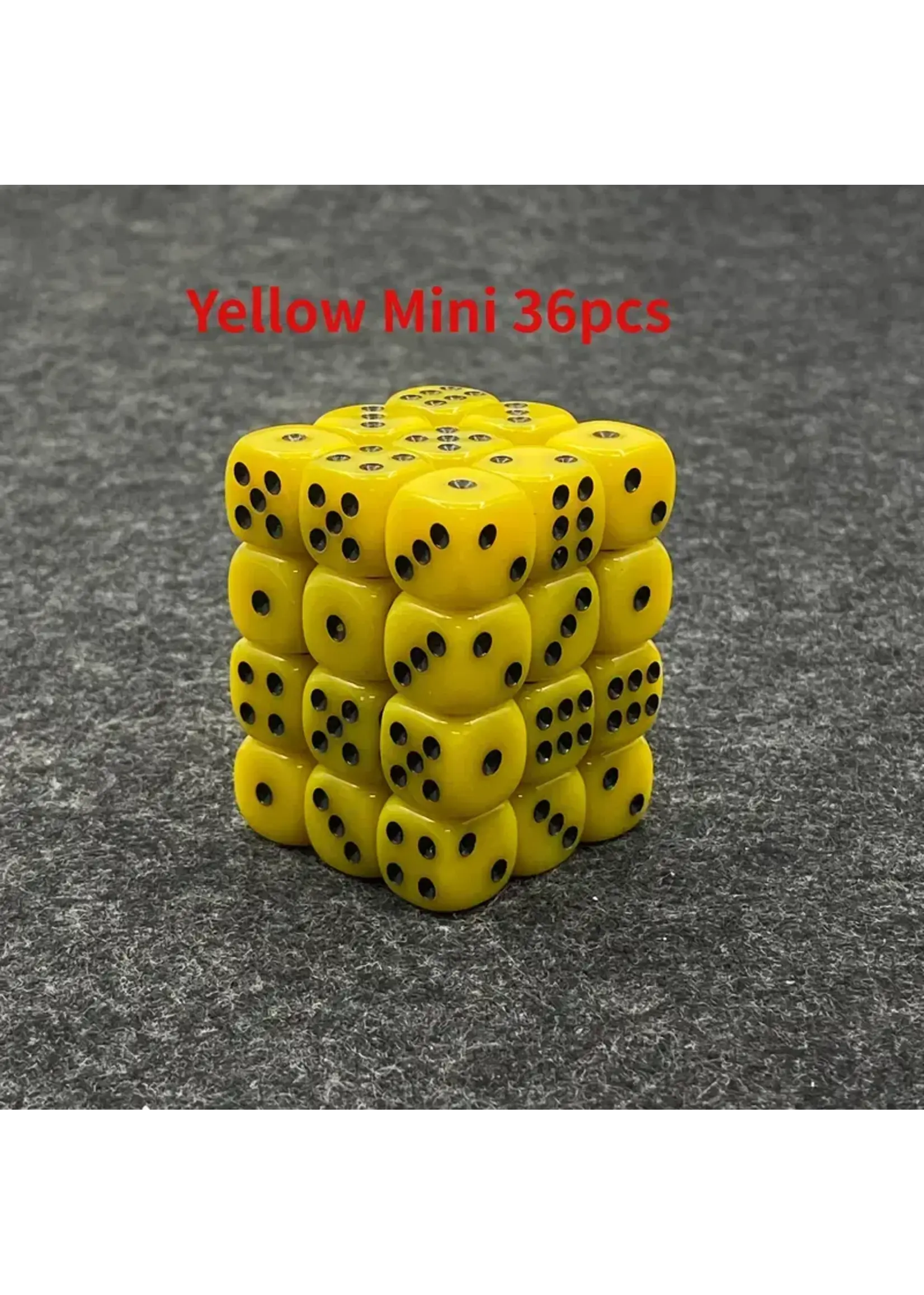 Dice 12mm 36pc Yellow Black