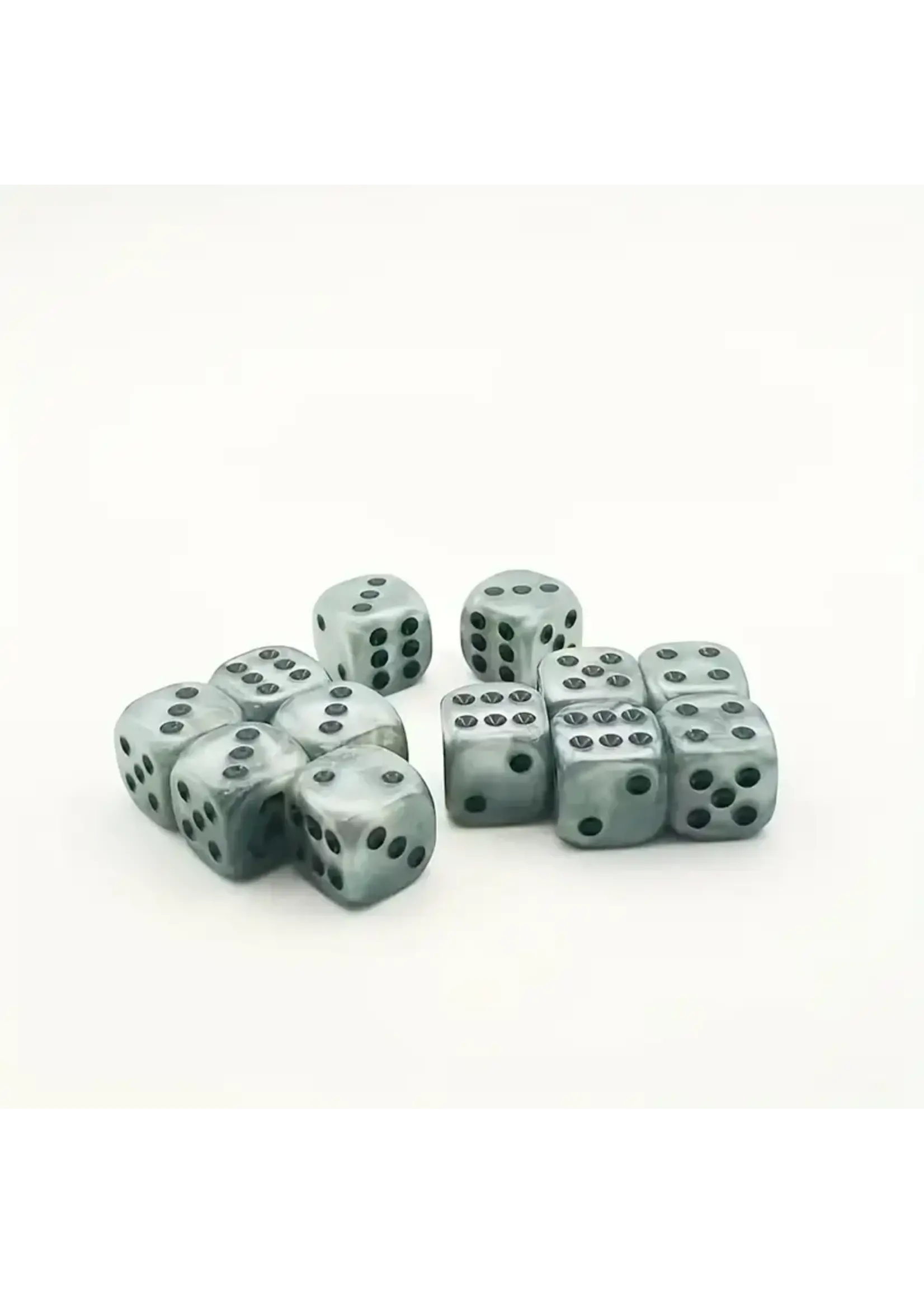 Dice 16mm 12pc Marble Pearl White