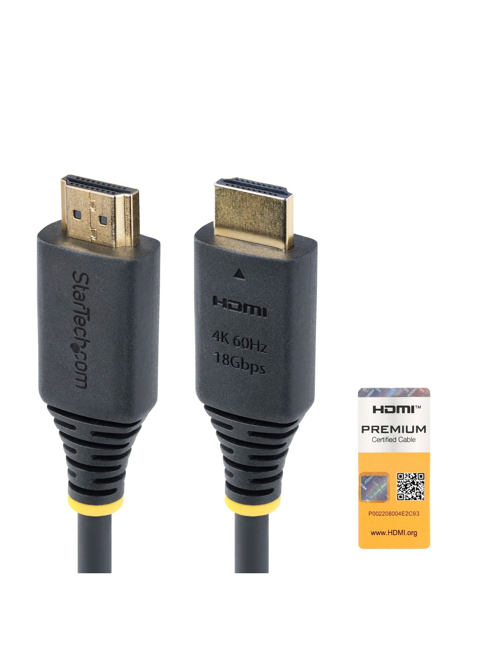 Startech 6ft (1.8m) Premium Certified High Speed HDMI Cable, 4K 60Hz/1440p 144Hz