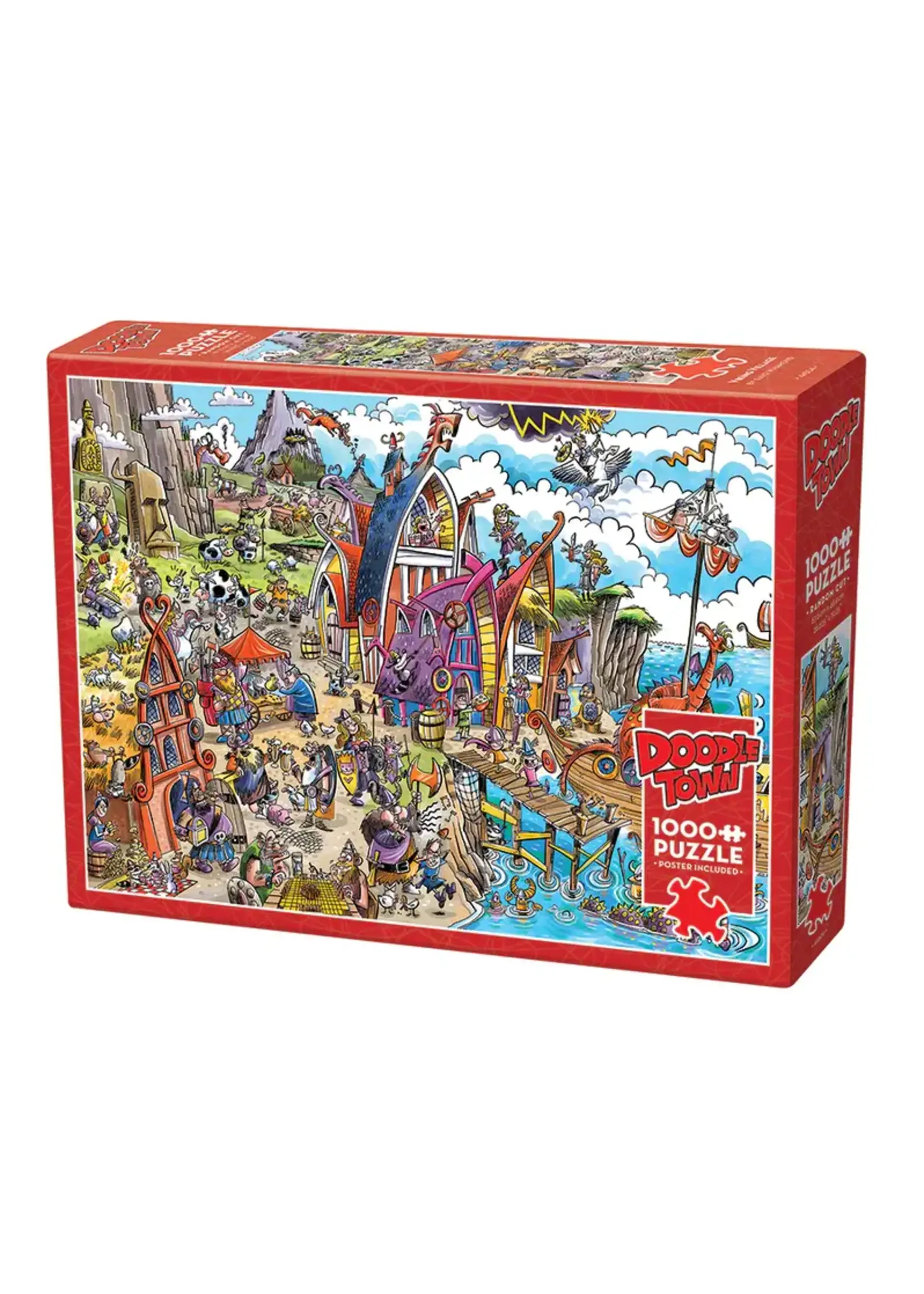 Cobble Hill CH44504 DoodleTown Viking Village (Puzzle1000)
