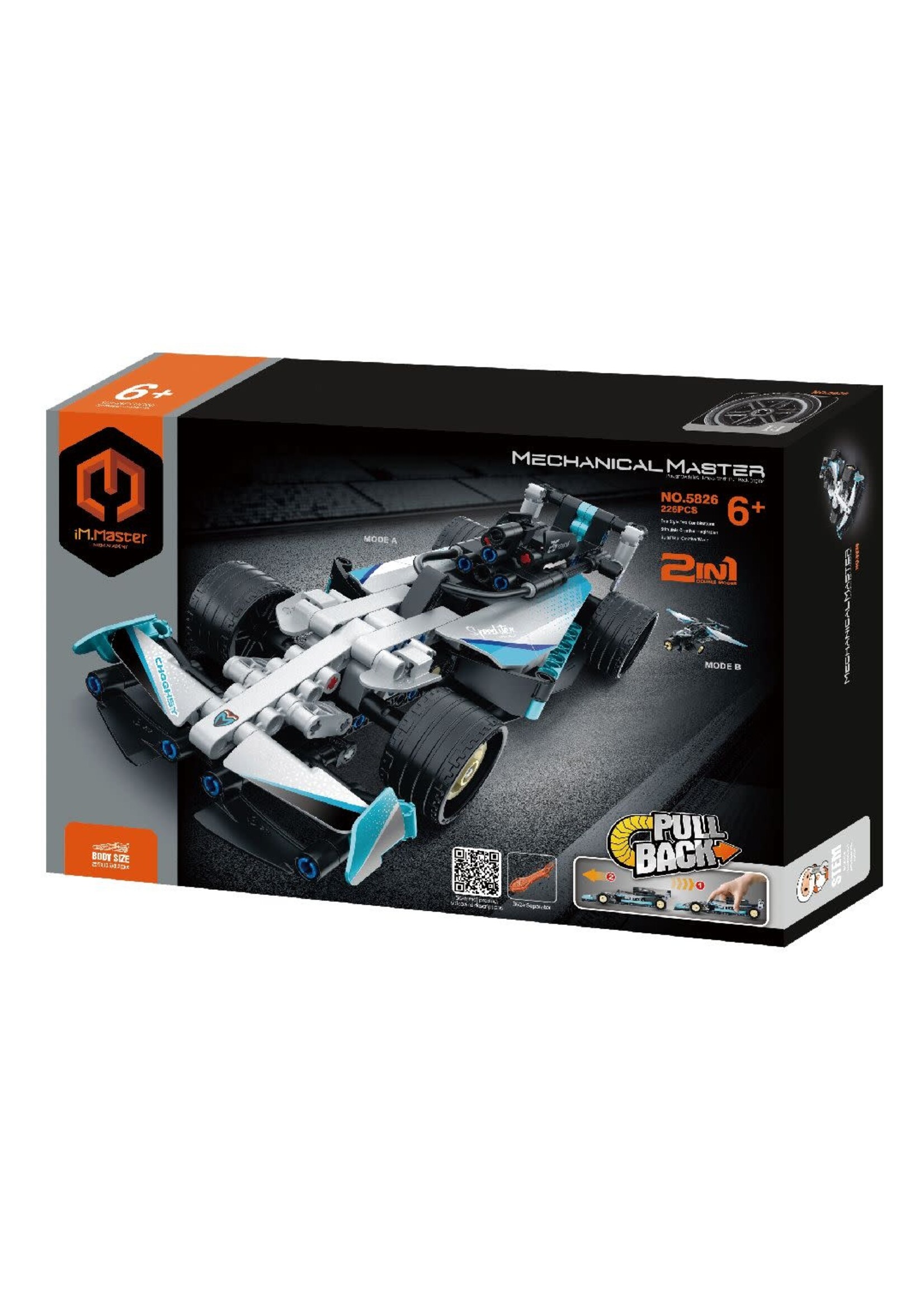 iM.Master IMM5826 2 in 1 Pull Back Racing Car & High-Wing Airplane 225pcs