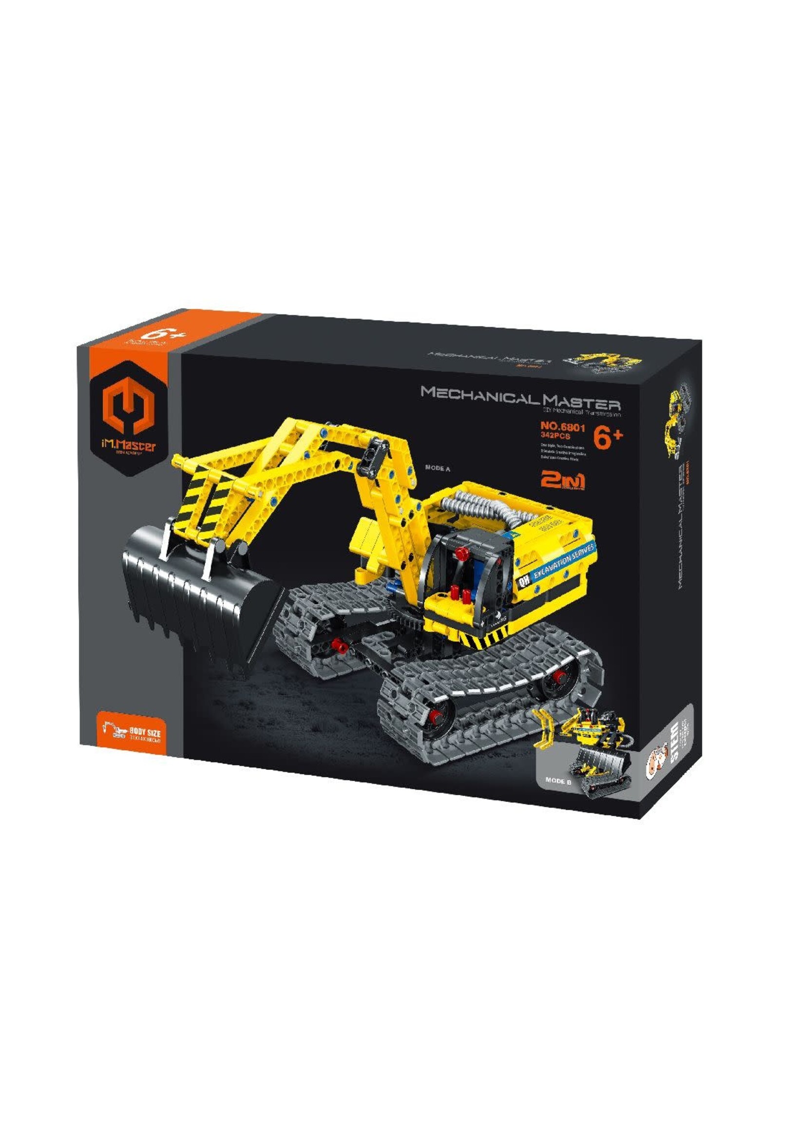 iM.Master IMM6801 Mechanical Transmission - Engineering Excavator & Robot 2 in 1 - 342 Pieces