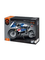 iM.Master IMM6834 Building Block Motorcycle - Blue and White - 542 Pieces