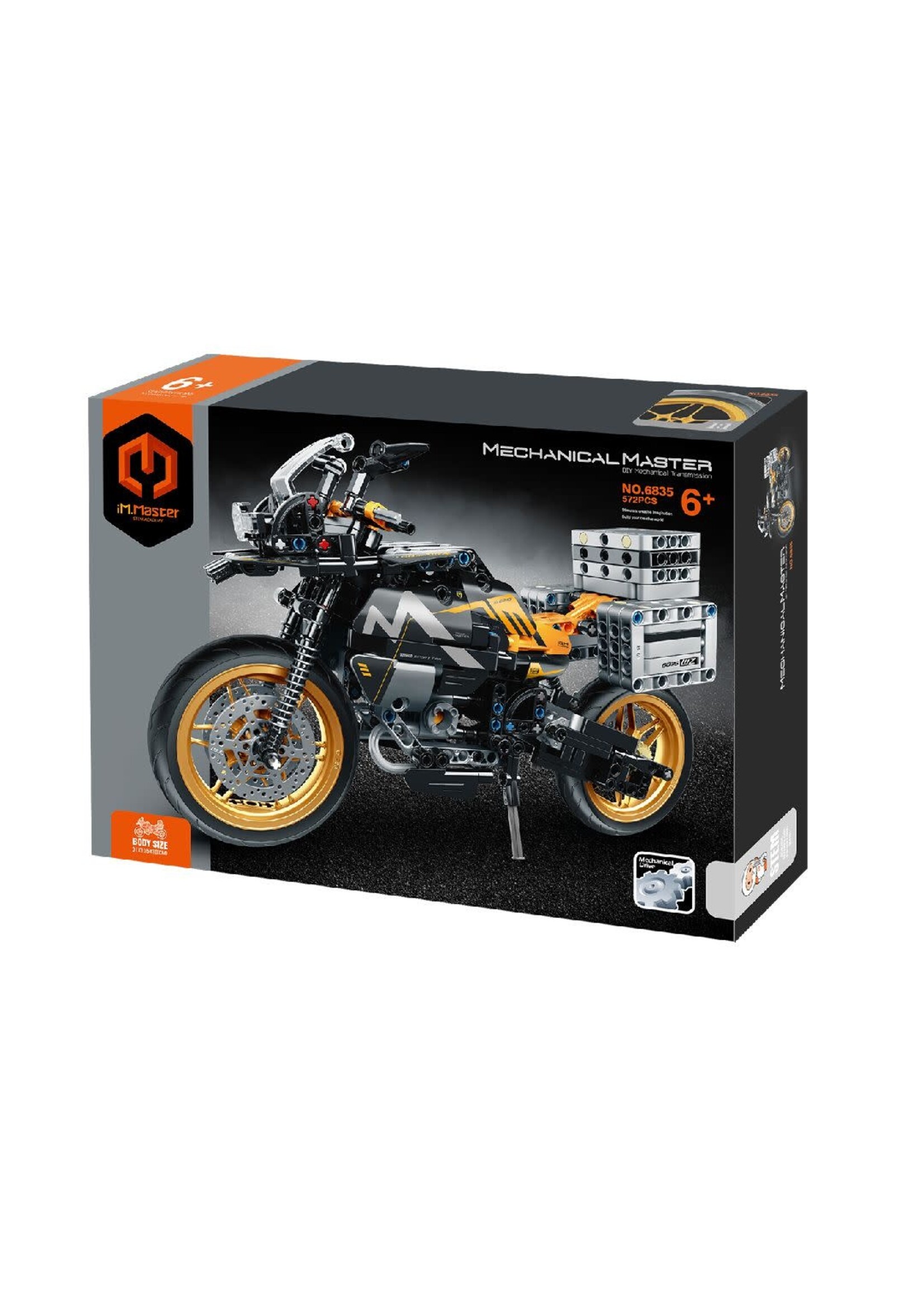 iM.Master IMM6835 Building Block Motorcycle - Black - 557 Pieces