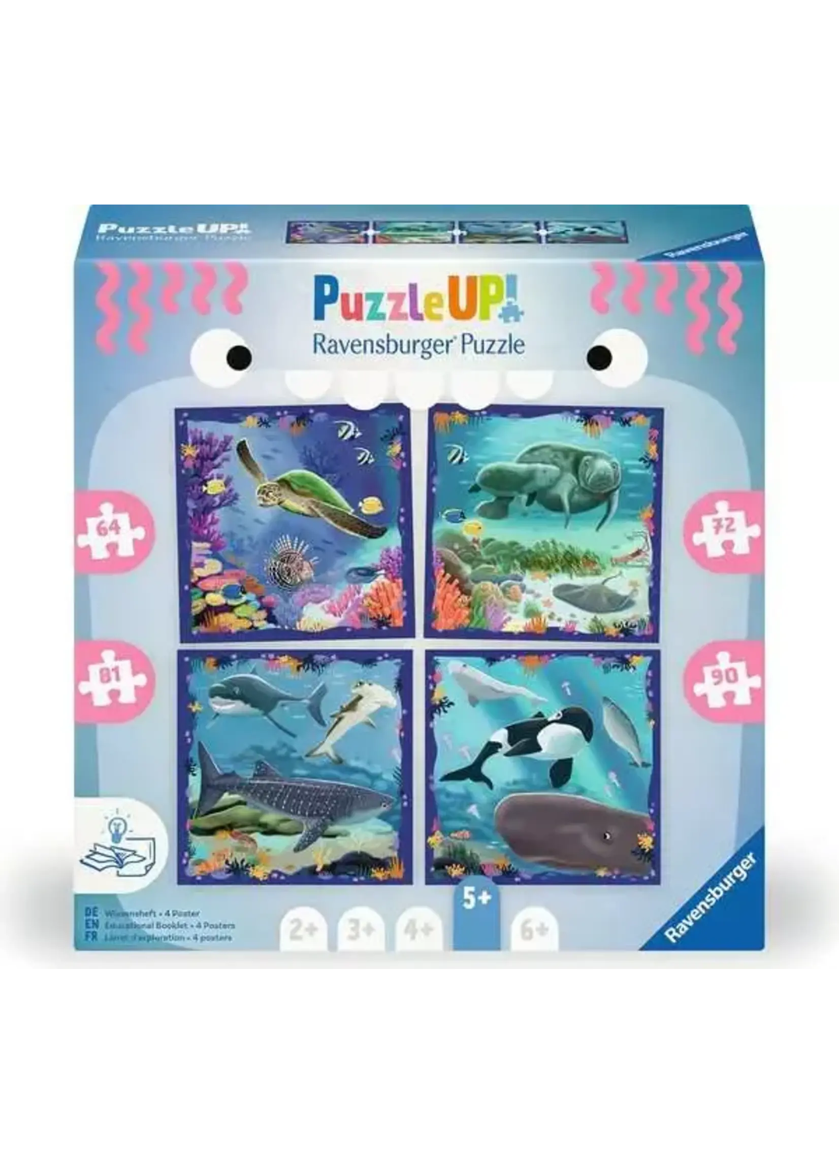 Ravensburger RAV12004004 Puzzle Up - Ocean Life (Puzzle64,72,81,90)