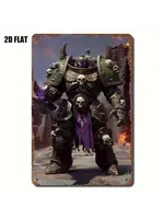 Metal Wall Sign 8x12 inch Armored Space Warrior