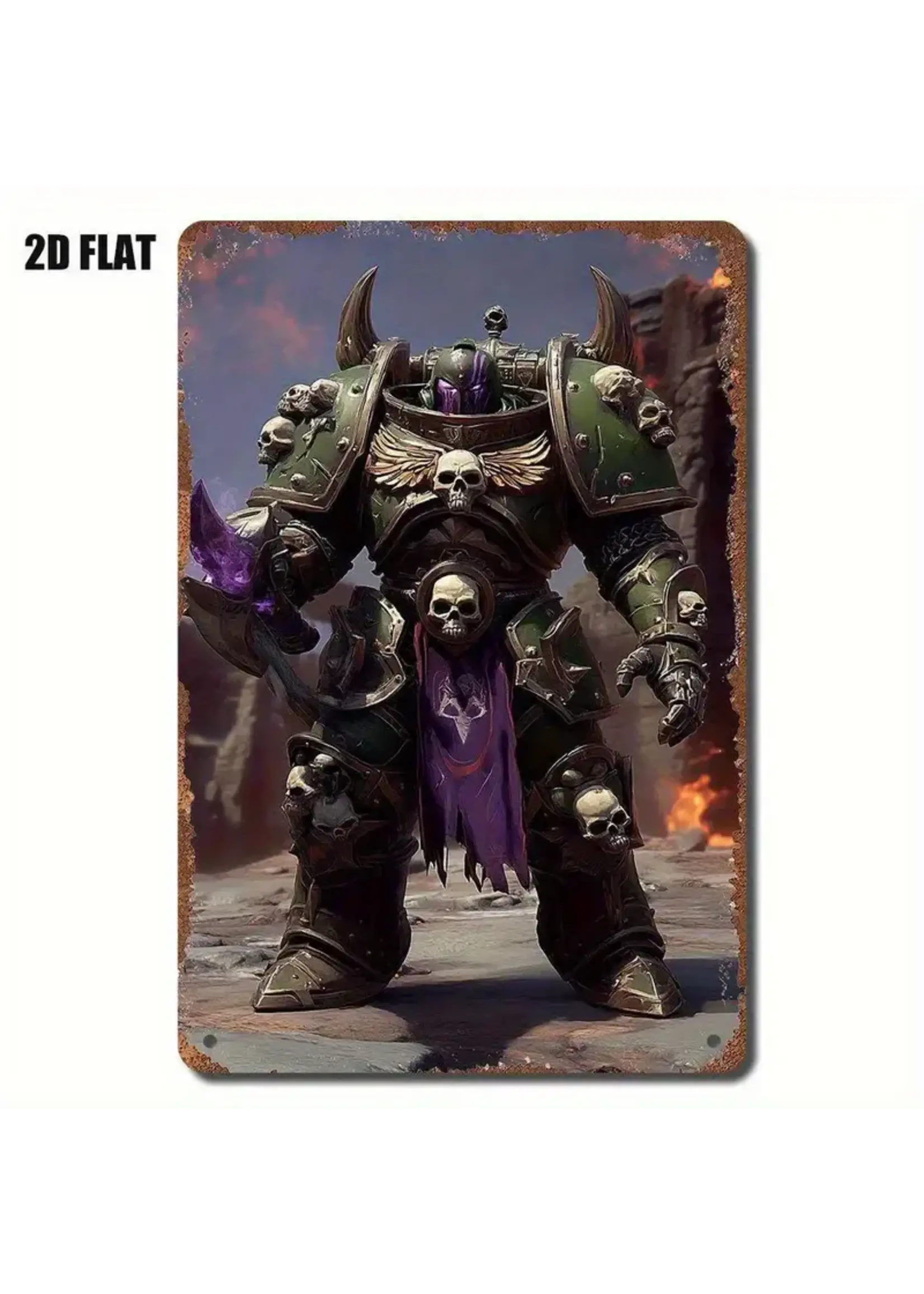 Metal Wall Sign 8x12 inch Armored Space Warrior