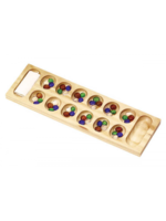 Mancala Wooden Tray with Glass Beads