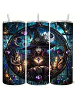 Tumbler 20oz Witch & Cat