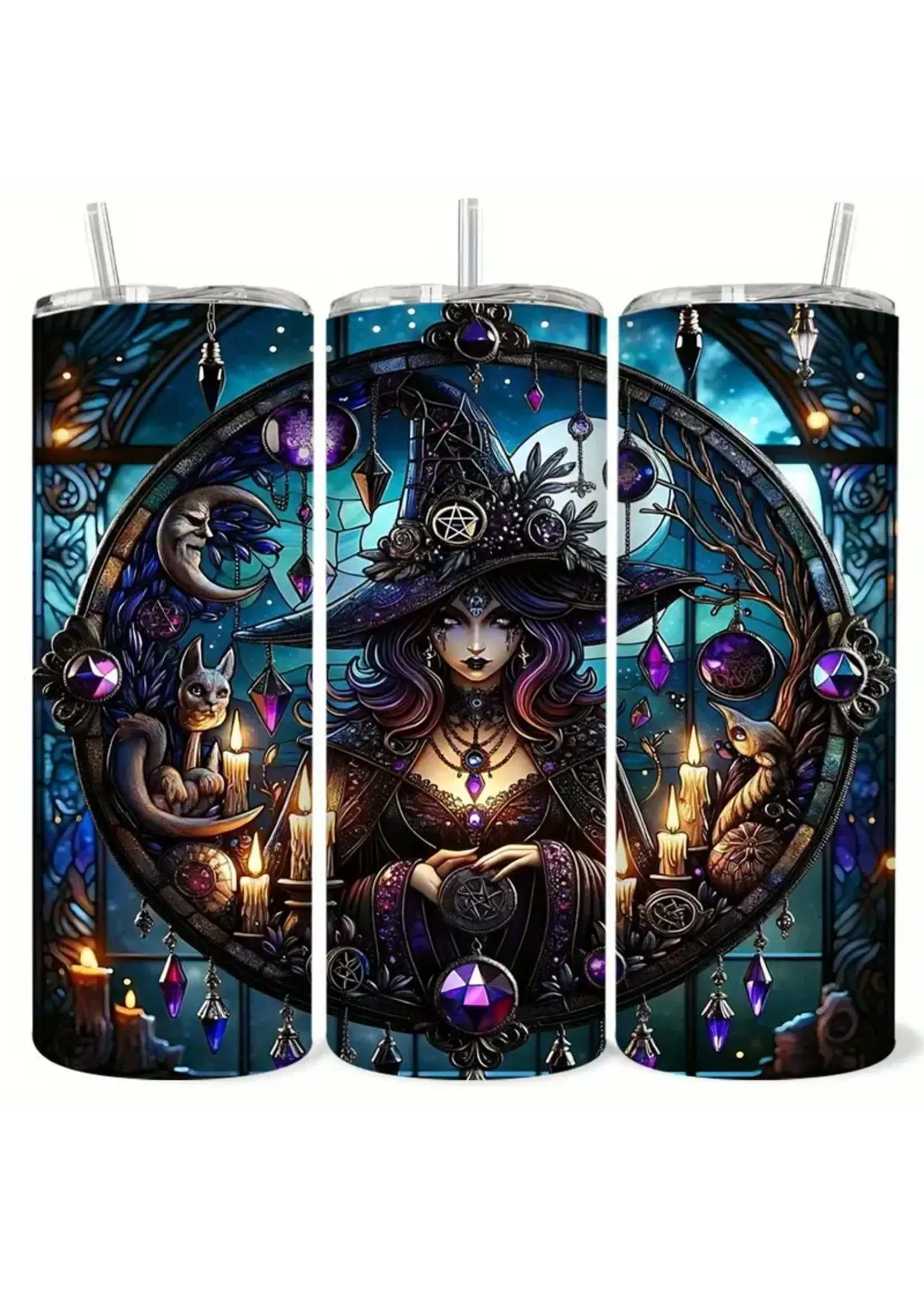 Tumbler 20oz Witch & Cat