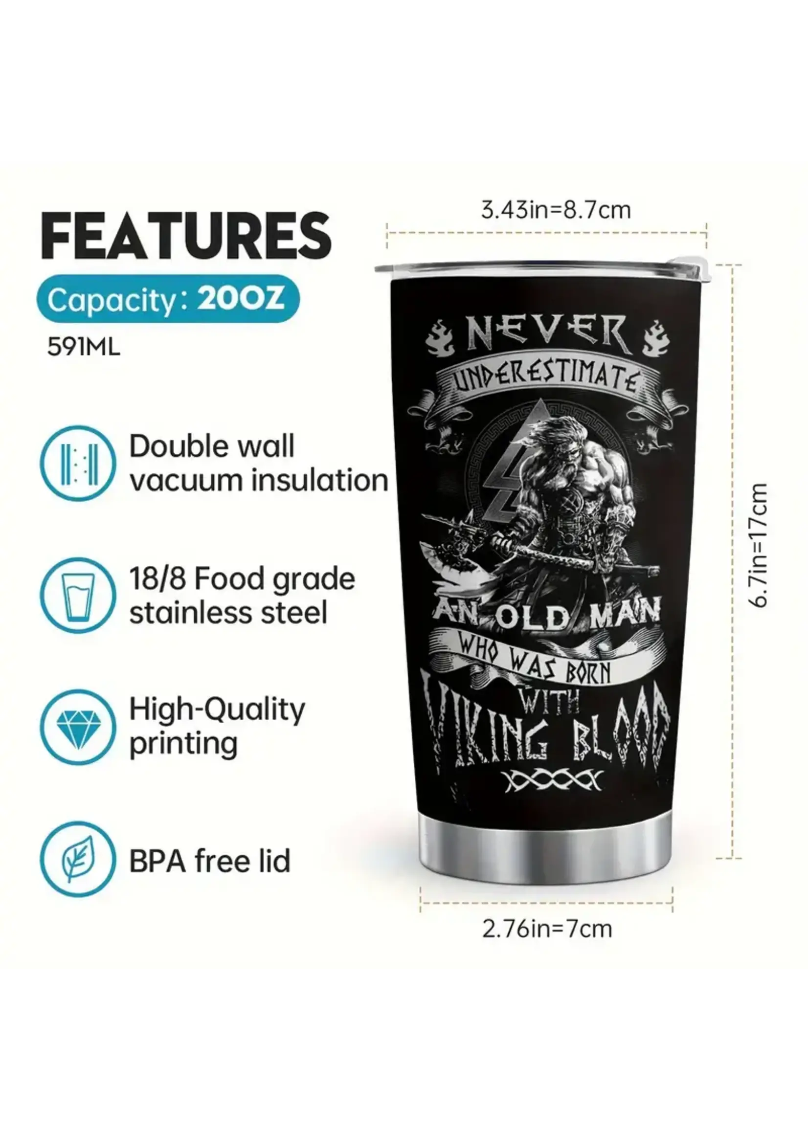 Tumbler 20oz Viking Blood