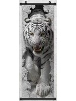 Hanging Wall Banner 15x47 Inch White Tiger