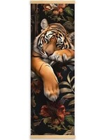 Hanging Wall Banner 15x47 Inch Tiger & Flowers #1