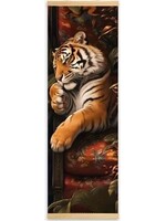 Hanging Wall Banner 15x47 Inch Tiger & Flowers #2
