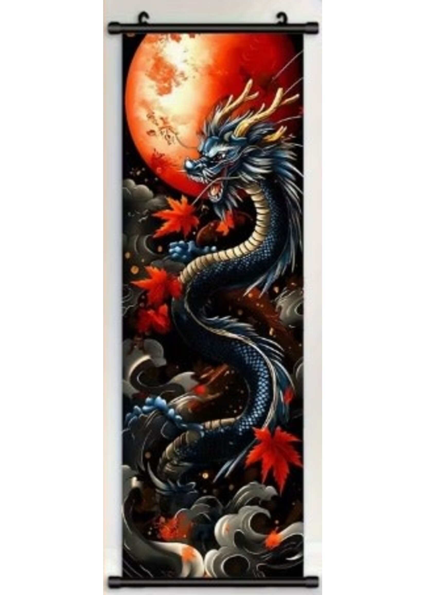 Hanging Wall Banner 15x47 Inch Oriental Dragon #1