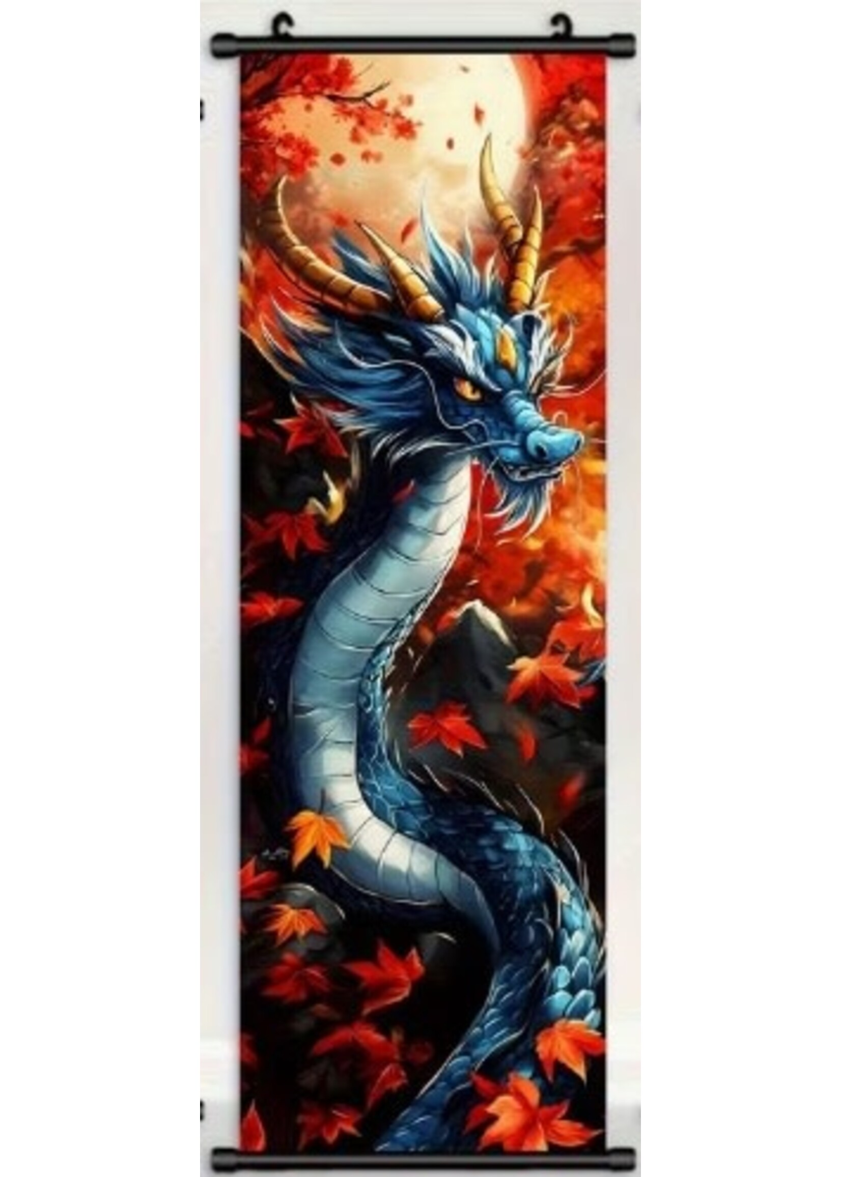 Hanging Wall Banner 15x47 Inch Oriental Dragon #2