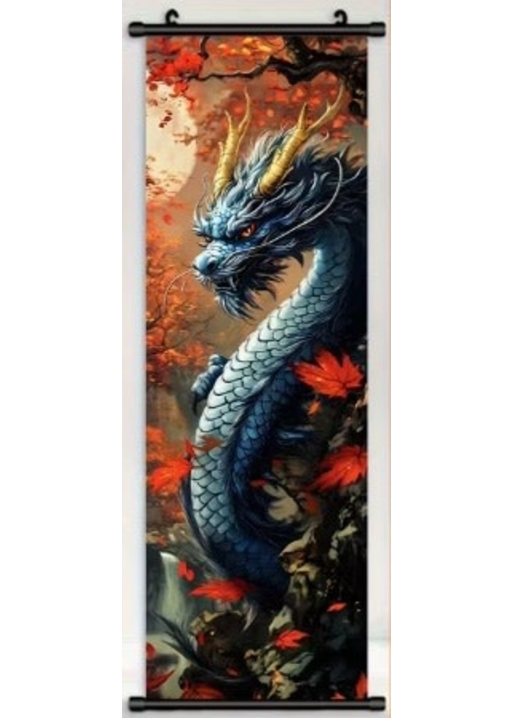 Hanging Wall Banner 15x47 Inch Oriental Dragon #3
