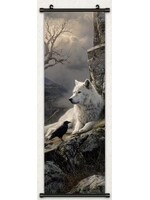 Hanging Wall Banner 15x74 Inch White Wolf #1