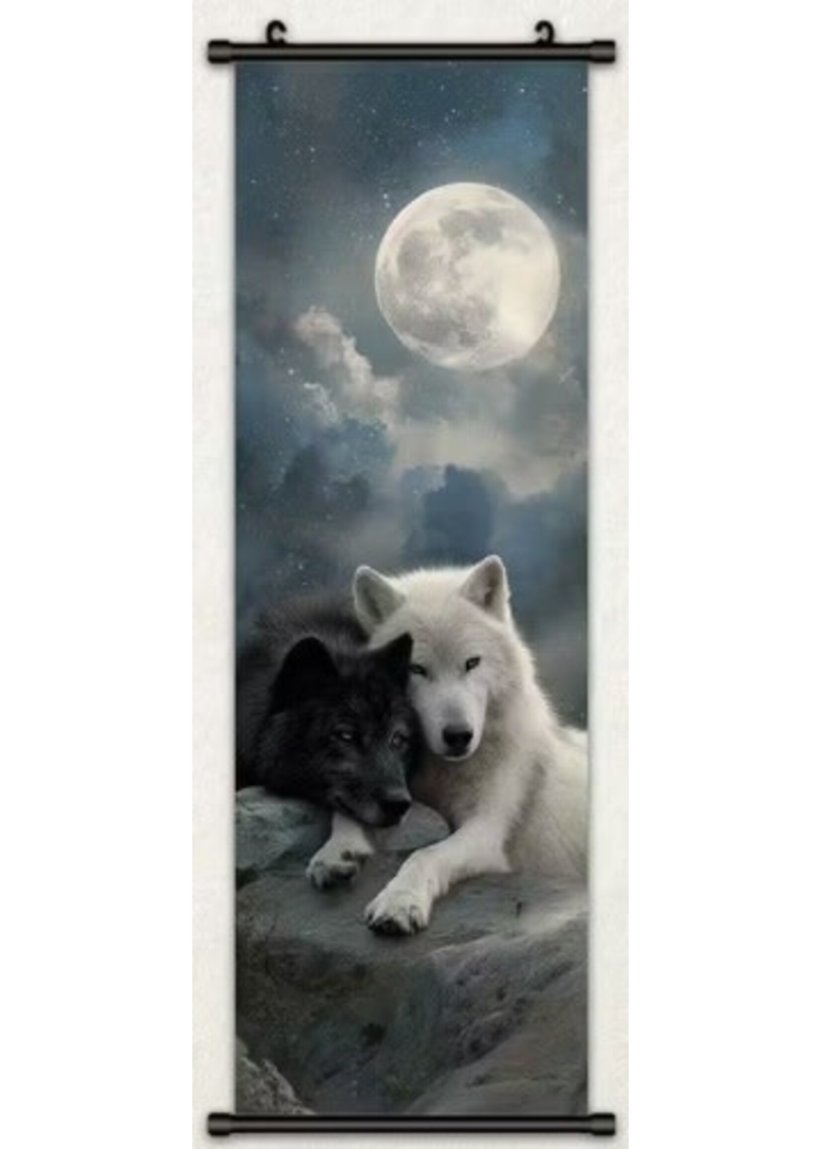 Hanging Wall Banner 15x74 Inch White Wolf #2