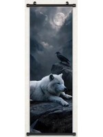 Hanging Wall Banner 15x74 Inch White Wolf #3