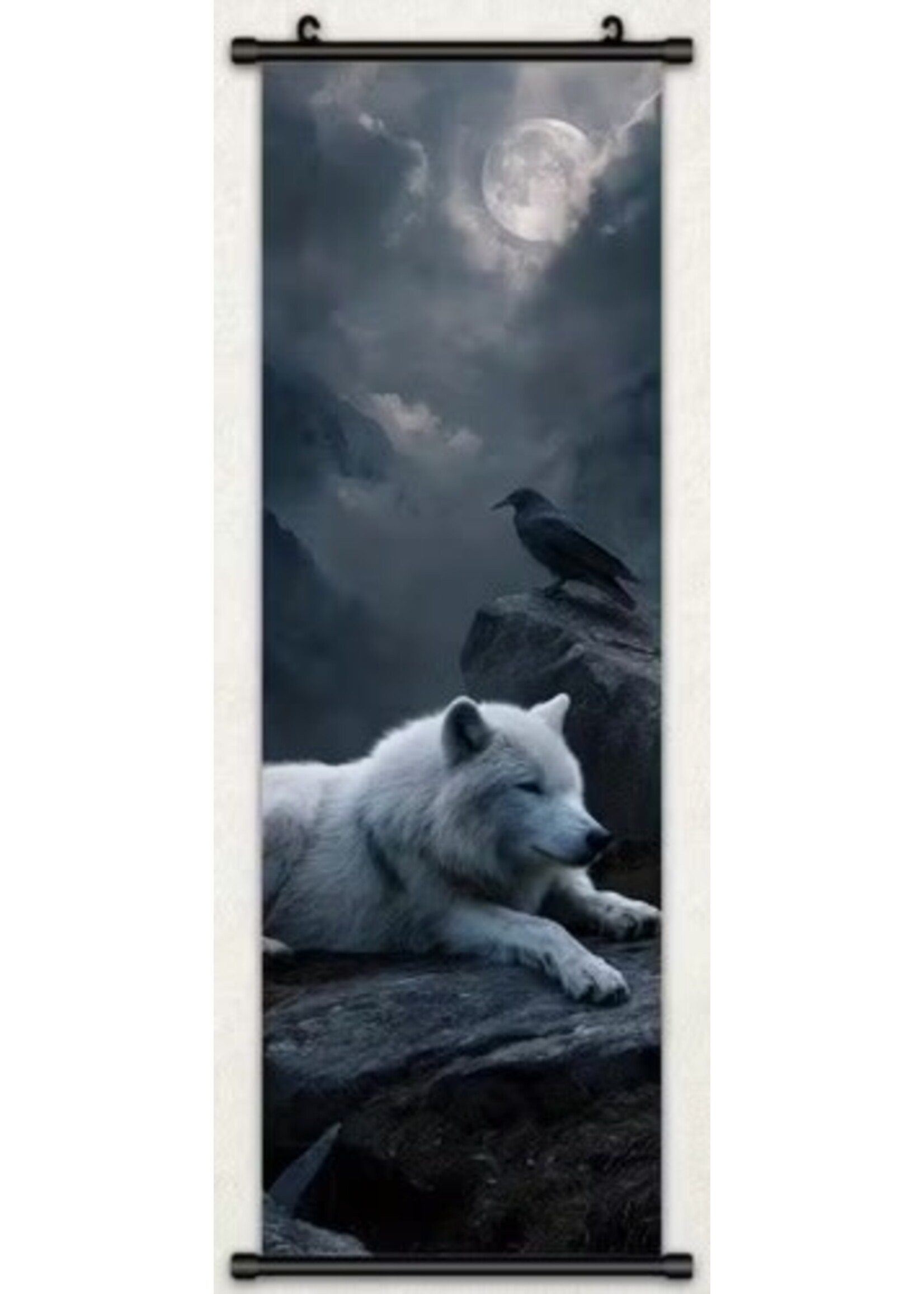 Hanging Wall Banner 15x74 Inch White Wolf #3