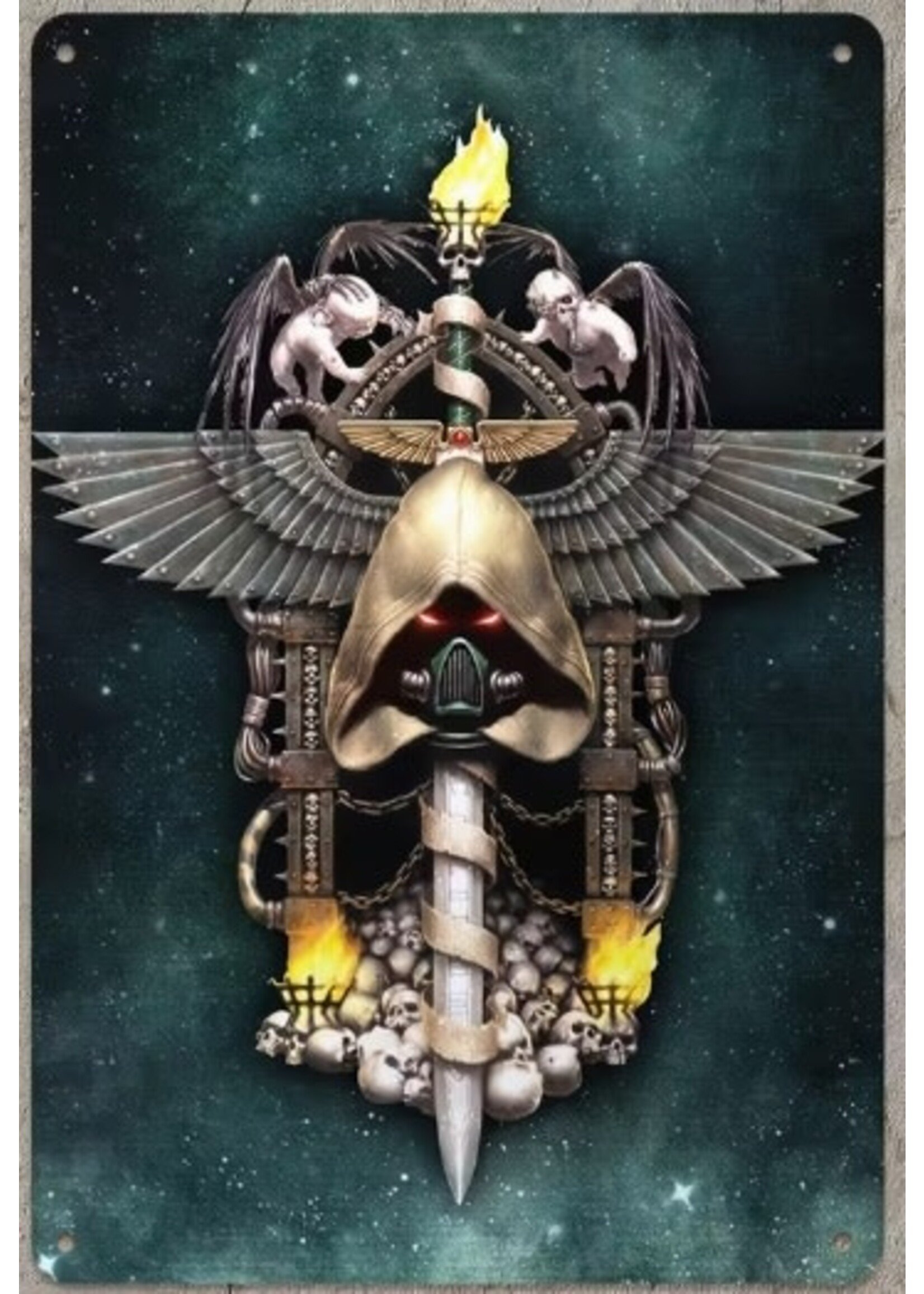 Metal Wall Sign 8x12 Inch Dark Angels Logo