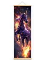 Hanging Wall Banner 15x47 Inch Flame Unicorn #1