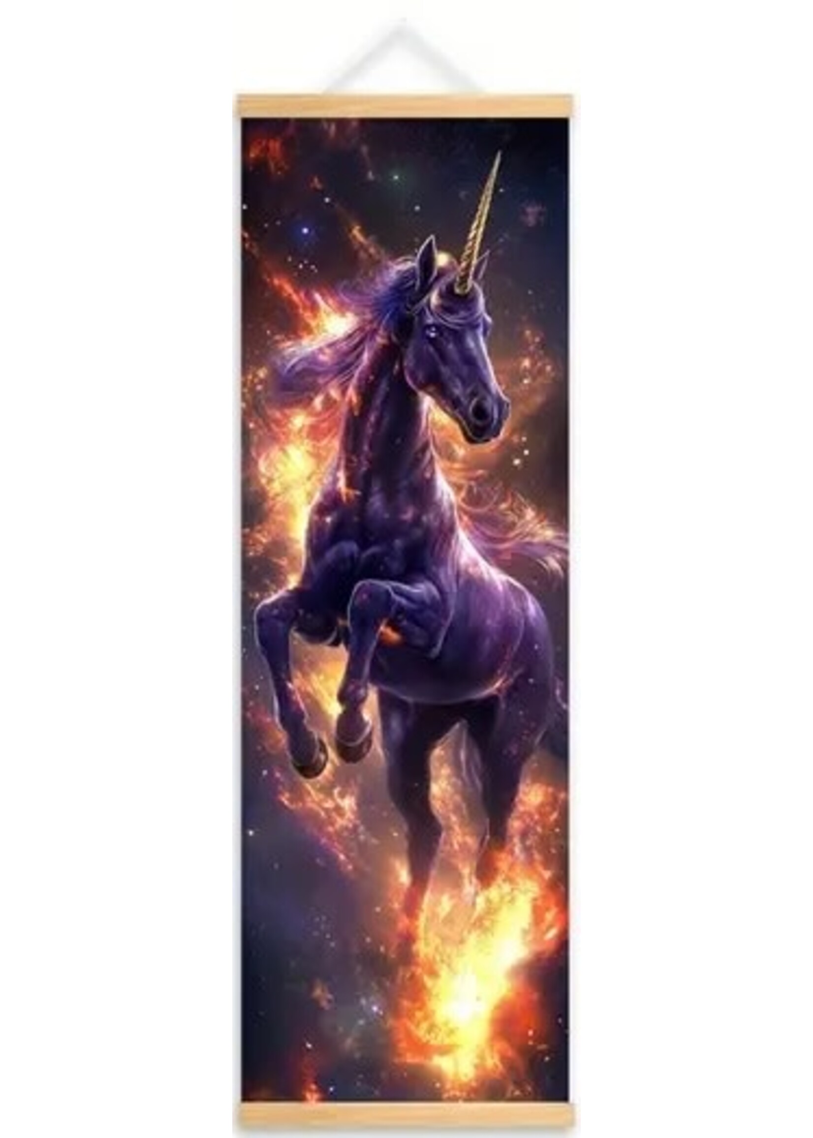 Hanging Wall Banner 15x47 Inch Flame Unicorn #1